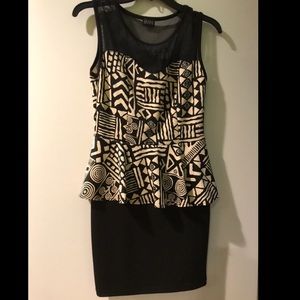 Geometric peplum dress